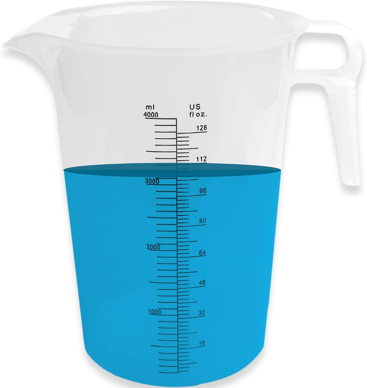 Medidor plástico 128oz 4000ml para aceite químicos piscina