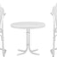 Set 3 sillas y mesa auxiliar metal retro color blanco