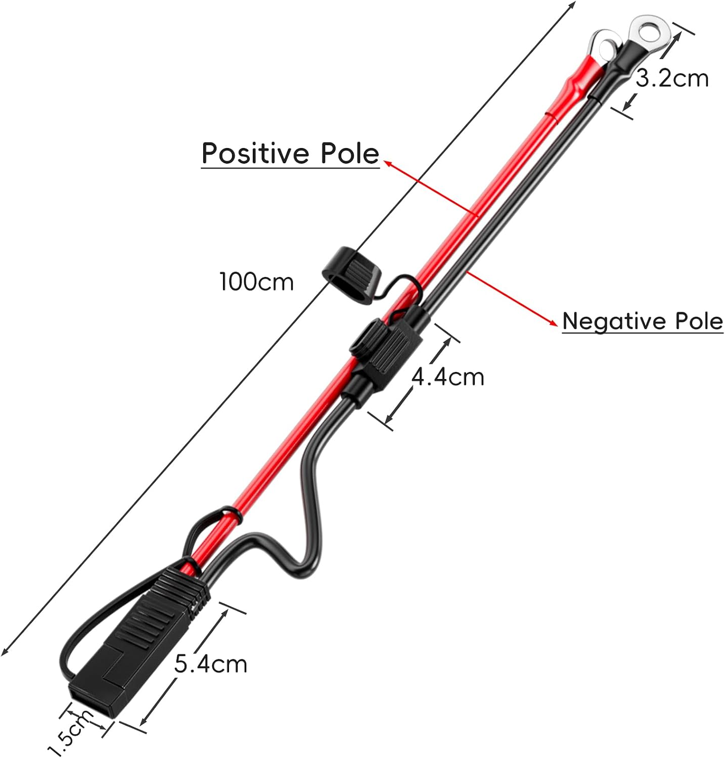Cable extensión batería SAE 10AWG 2Pin con adaptador
