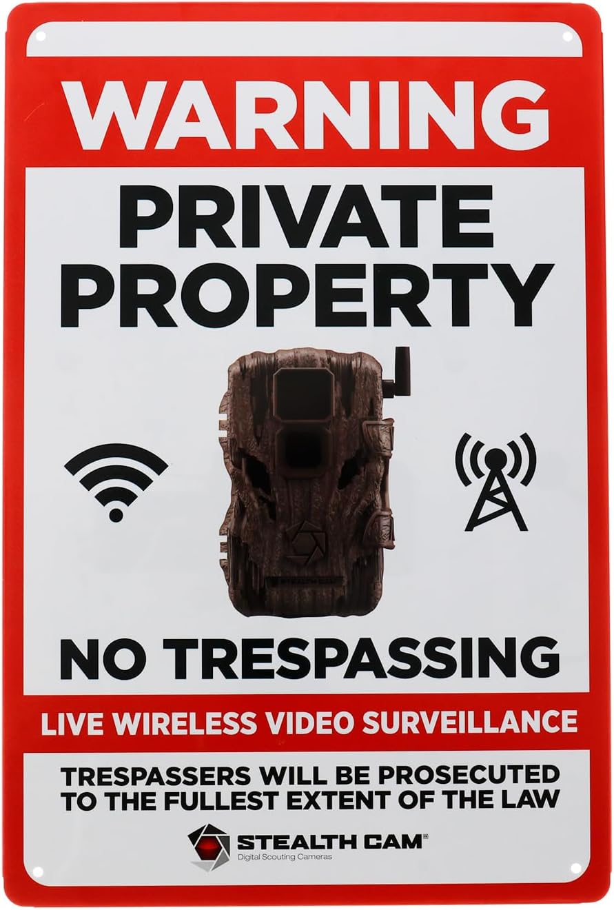 Alerta seguridad al aire libre 8x12pulg señal vigilancia