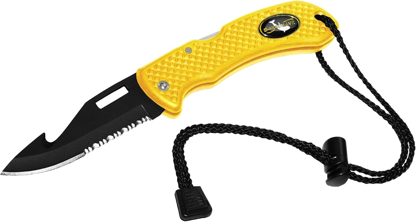 Cuchillo plegable Nami amarillo resistente agua salada