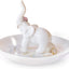 Plato soporte elefante blanco para anillos y joyas