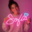 Letrero luz LED rosa y azul dormitorio fiesta