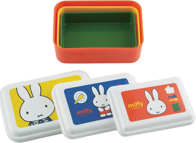 Caja Bento Miffy 3 Pzas Contenedores Almuerzo Reutilizables