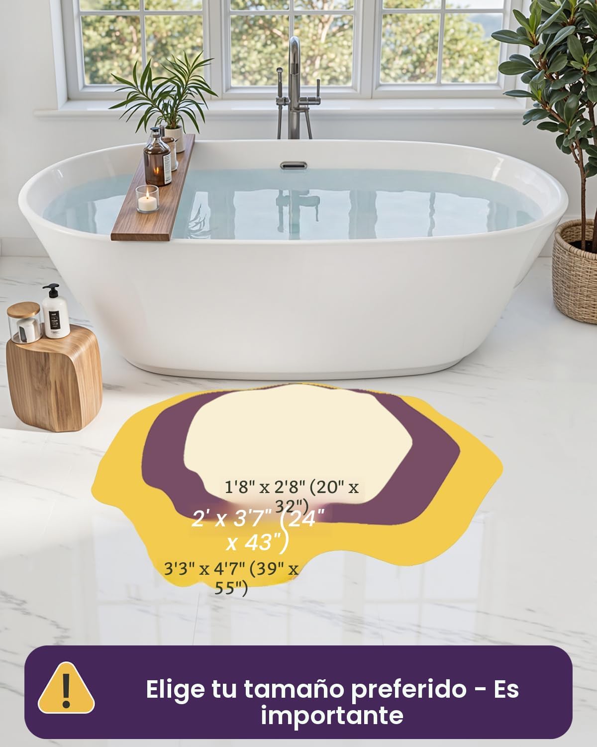 Tapete baño musgo microfibra antiderrap 20x32