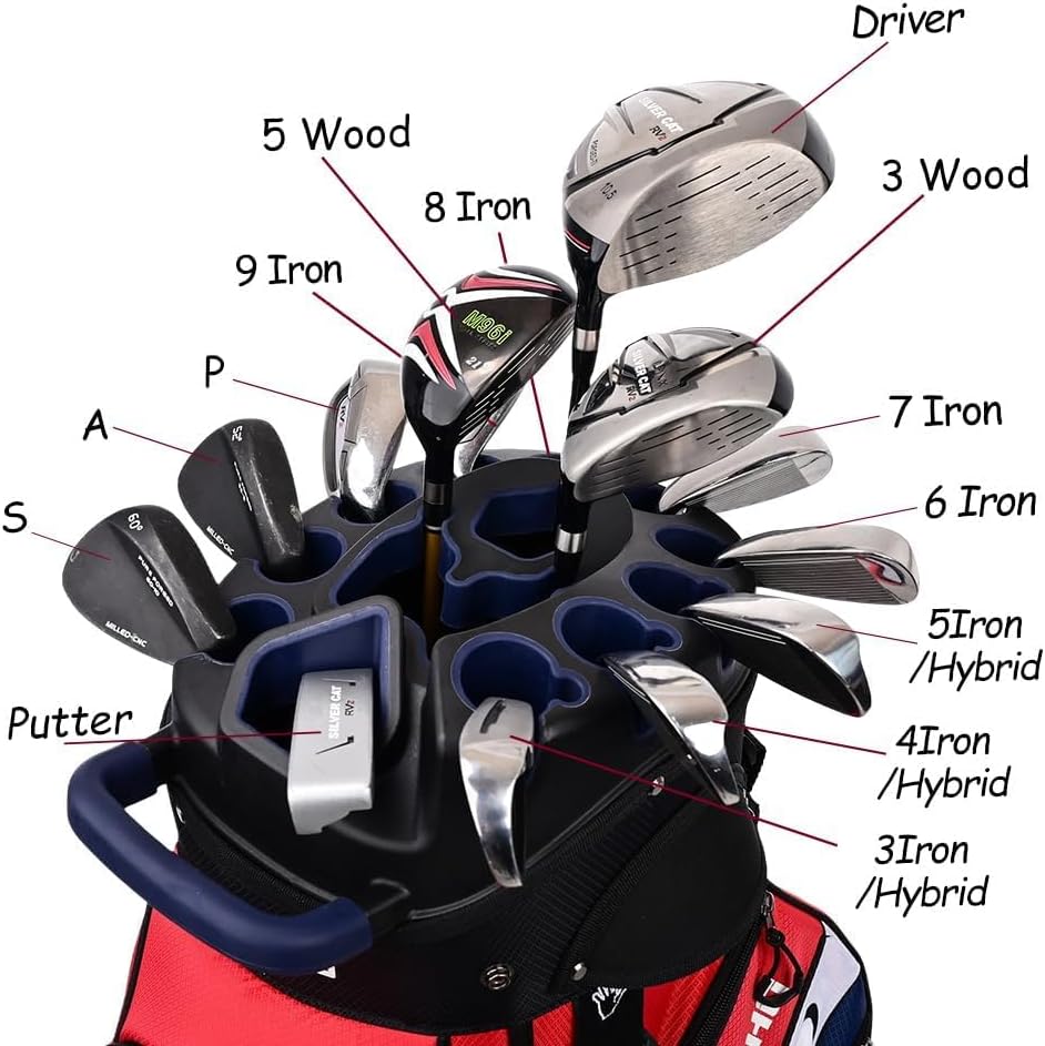 Bolsa carrito golf 14 divisiones asas funda impermeable