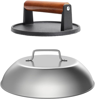 Prensa hamburguesa hierro fundido 12 con cubierta inox