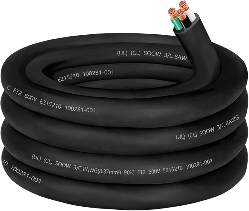 Cable alimentación 10 ft 8/3 SOOW 40A para soldador
