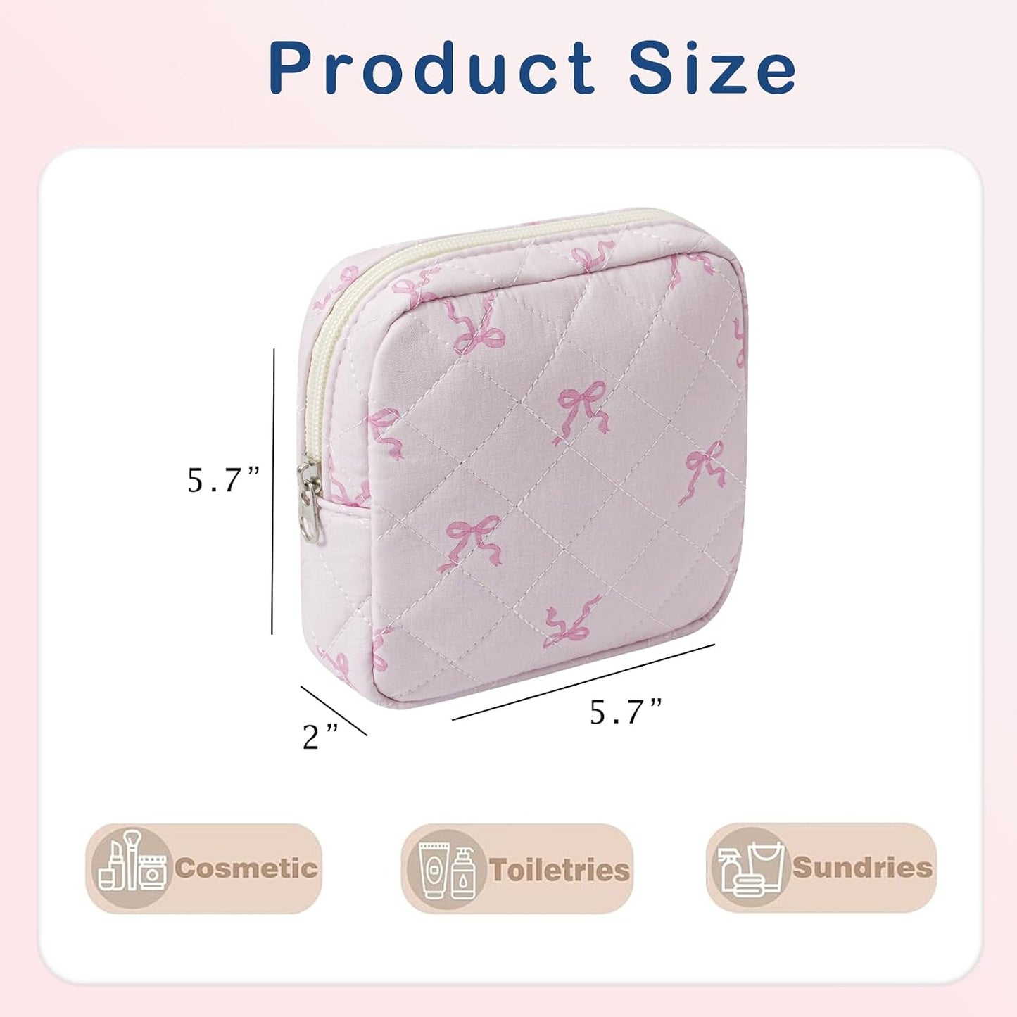Bolsa maquillaje algodón acolchada con compartimentos