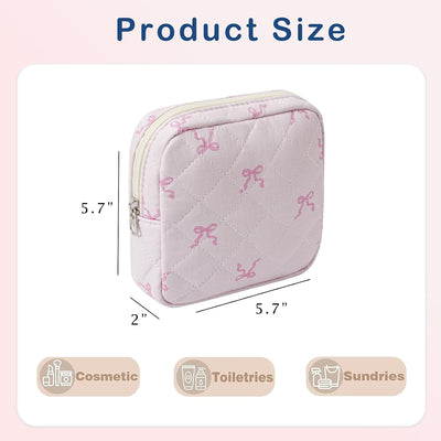 Bolsa maquillaje algodón acolchada con compartimentos