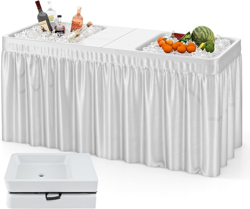 Mesa enfriadora hielo plegable con cubo portátil fiestas