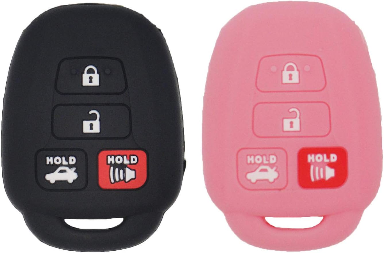 2 Fundas llave sin llave silicona Toyota Camry Corolla RAV4 negro