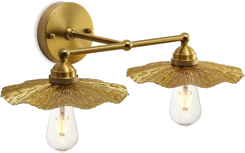 Aplique pared doble metal dorado estilo industrial