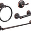 Set 4 Pzas Accesorios Baño Bronce Toallero Gancho Bata