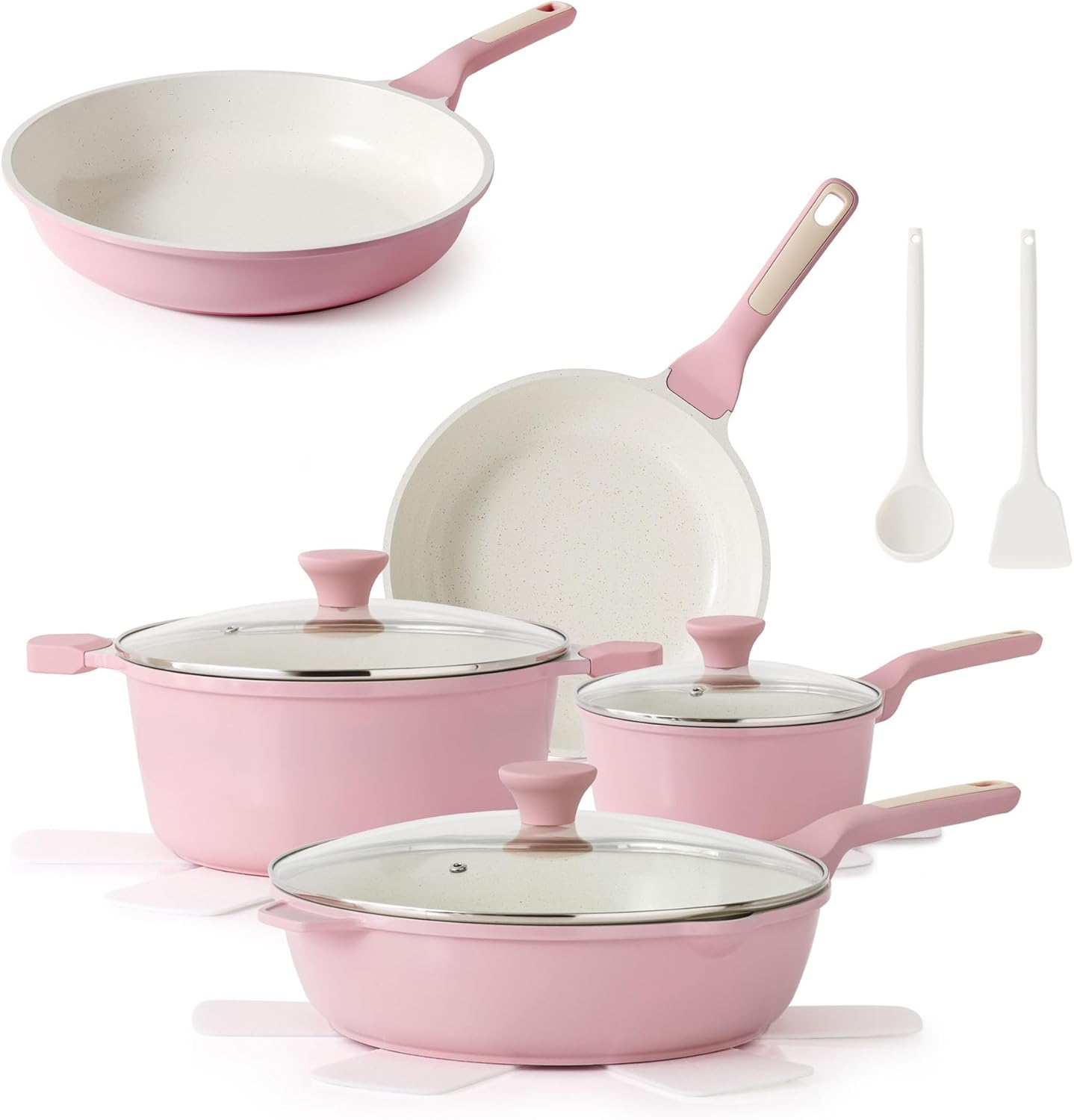 Set 13 Utensilios Cerámica Antiadherente Sartén 12.5pulg