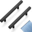 20 Tiradores Gabinete 4" Negro Cuadrado Acero Inox 6-2/5