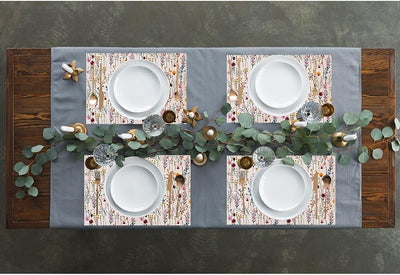 6 Manteles Florales Acuarela 12x18pulg Decoración Hogar