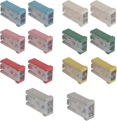 Kit fusibles ranurados 14 pzas 15-60A para auto y camion