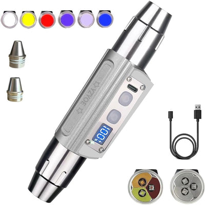 Linterna luz fuerte 6 en 1 con luz UV 365nm y LED 395nm