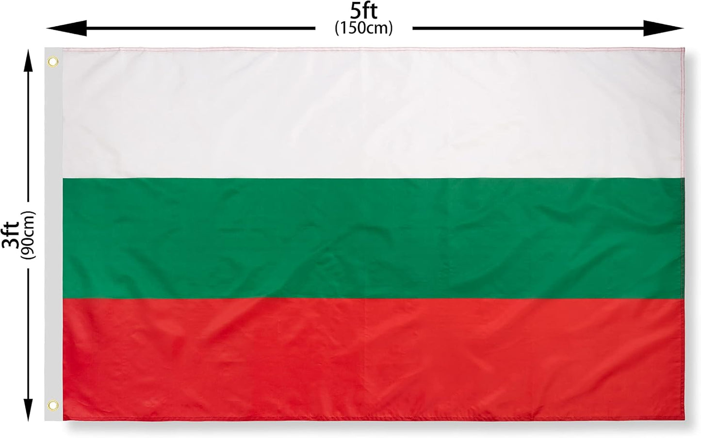 Bandera Bulgaria 3x5ft poliéster resistente ojales latón