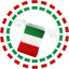Banderín cuerda Italia 38 pzas 42ft para decoración fiesta