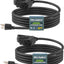 2 Cables Extensión Exterior 6ft 3 Tomas Negro SJTW 16/3