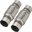 2 Pzas Tubo Escape Acero Inox 2.5x6'' Doble Trenzado 10''