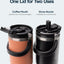 Vaso térmico acero inox 40oz con asa tapa 2en1 popote