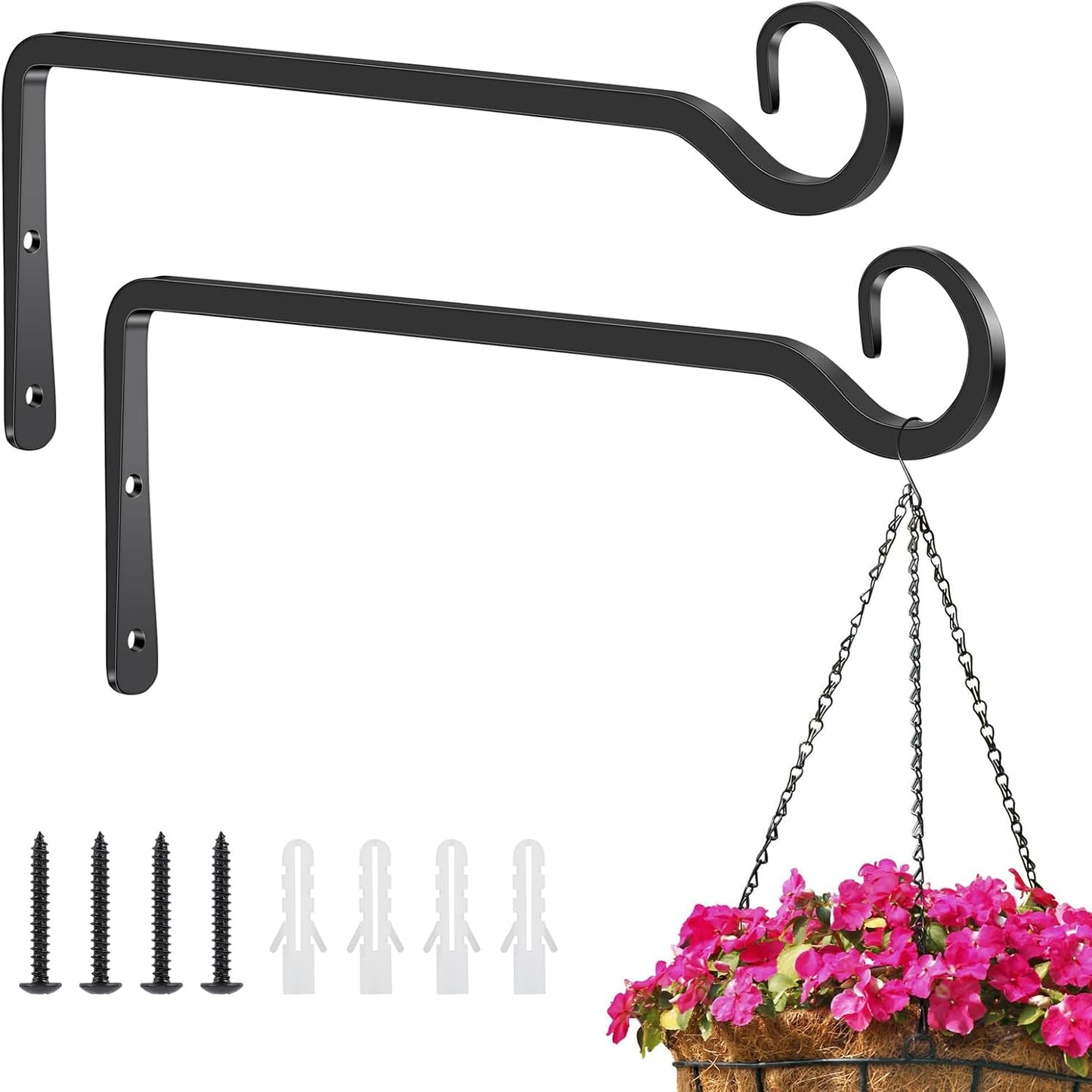 Gancho pared 10" 2 Pack hierro interiores exteriores