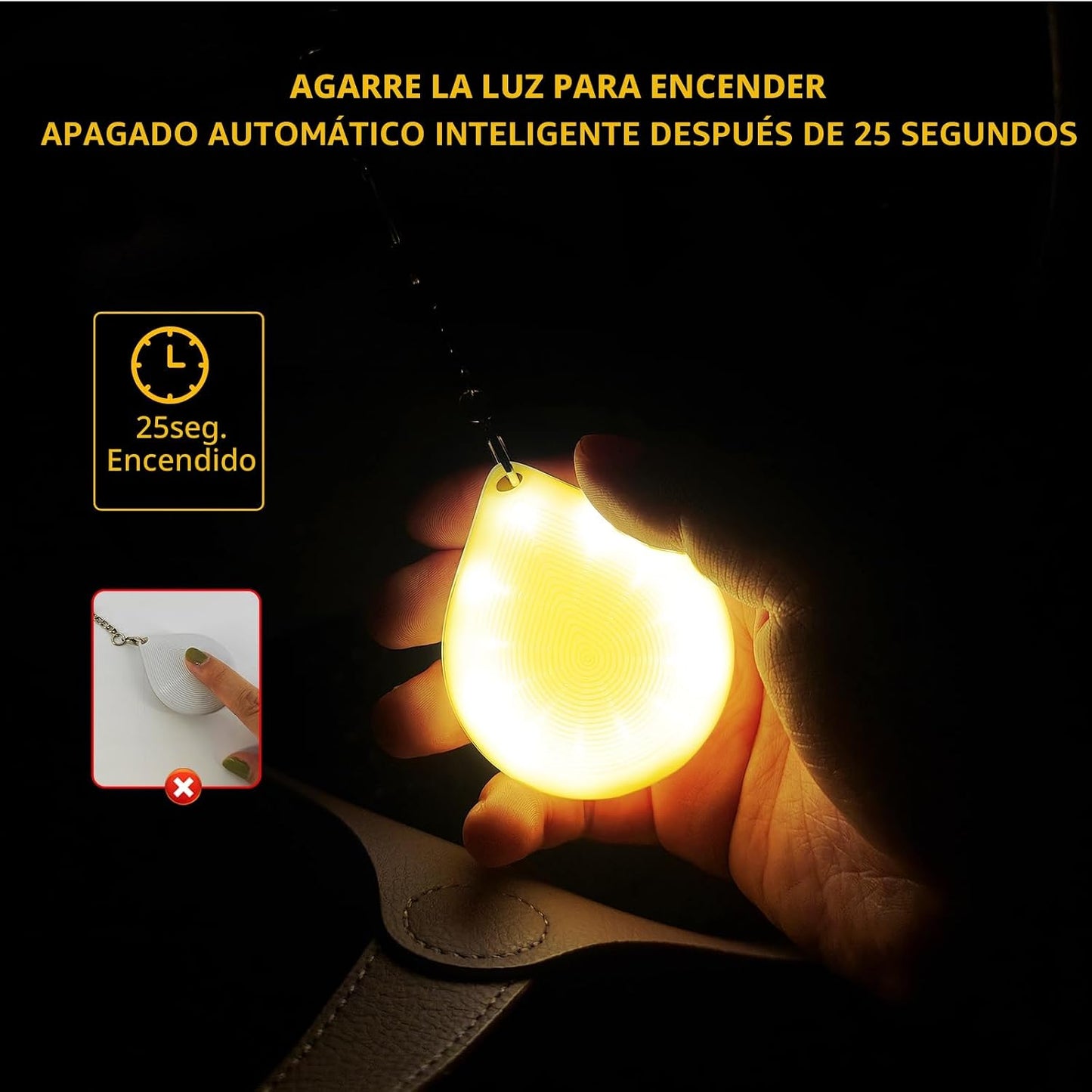 Luz monedero 2en1 con clip USB-C recargable