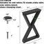 Patas cuadradas metal 22" para muebles set 2