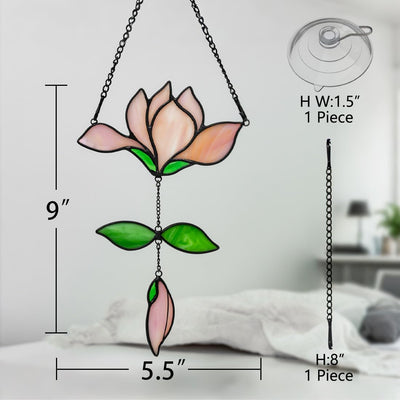 Atrapasoles cristal decoración flores rosas para ventana