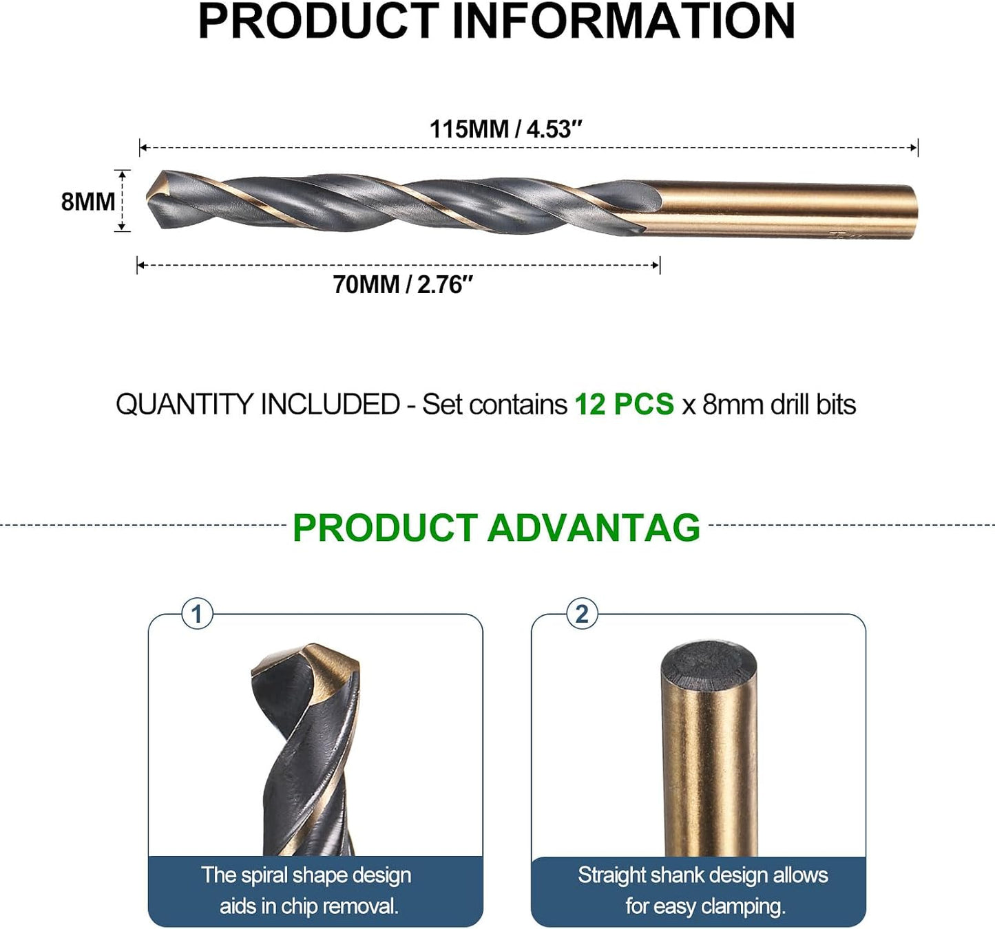Broca acero 4341 12pzas para cobre aluminio madera