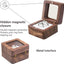 Caja madera anillos boda 2 ranuras vintage