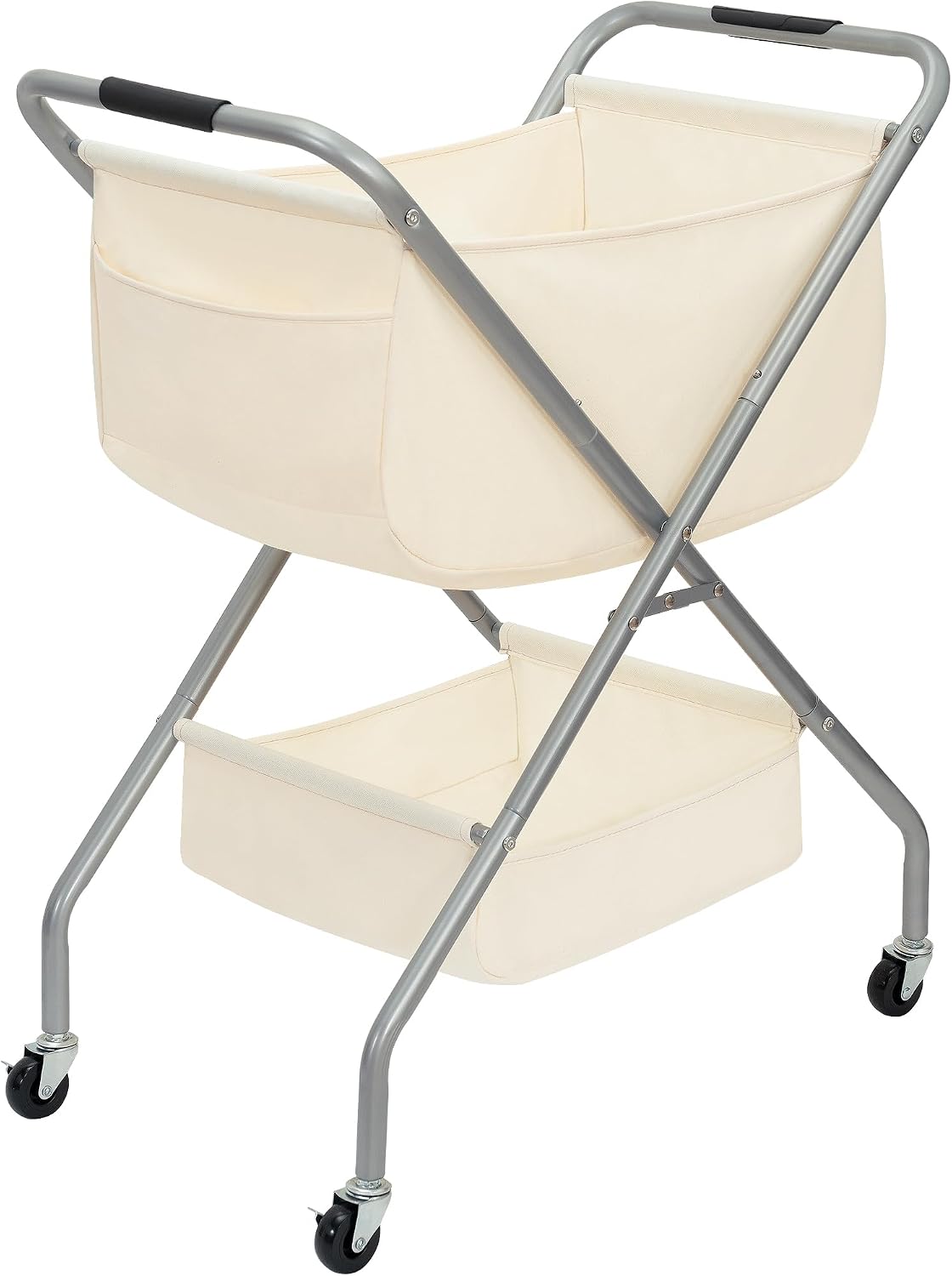 Carrito lavandería plegable ruedas 31.5H cesta ropa sucia