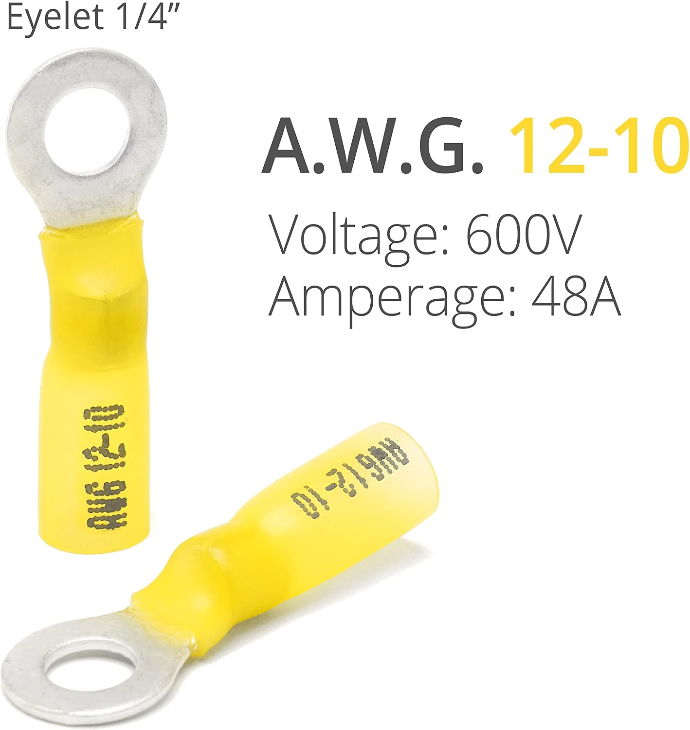Conectores alambre amarillo 1/4pulg 10-12 AWG