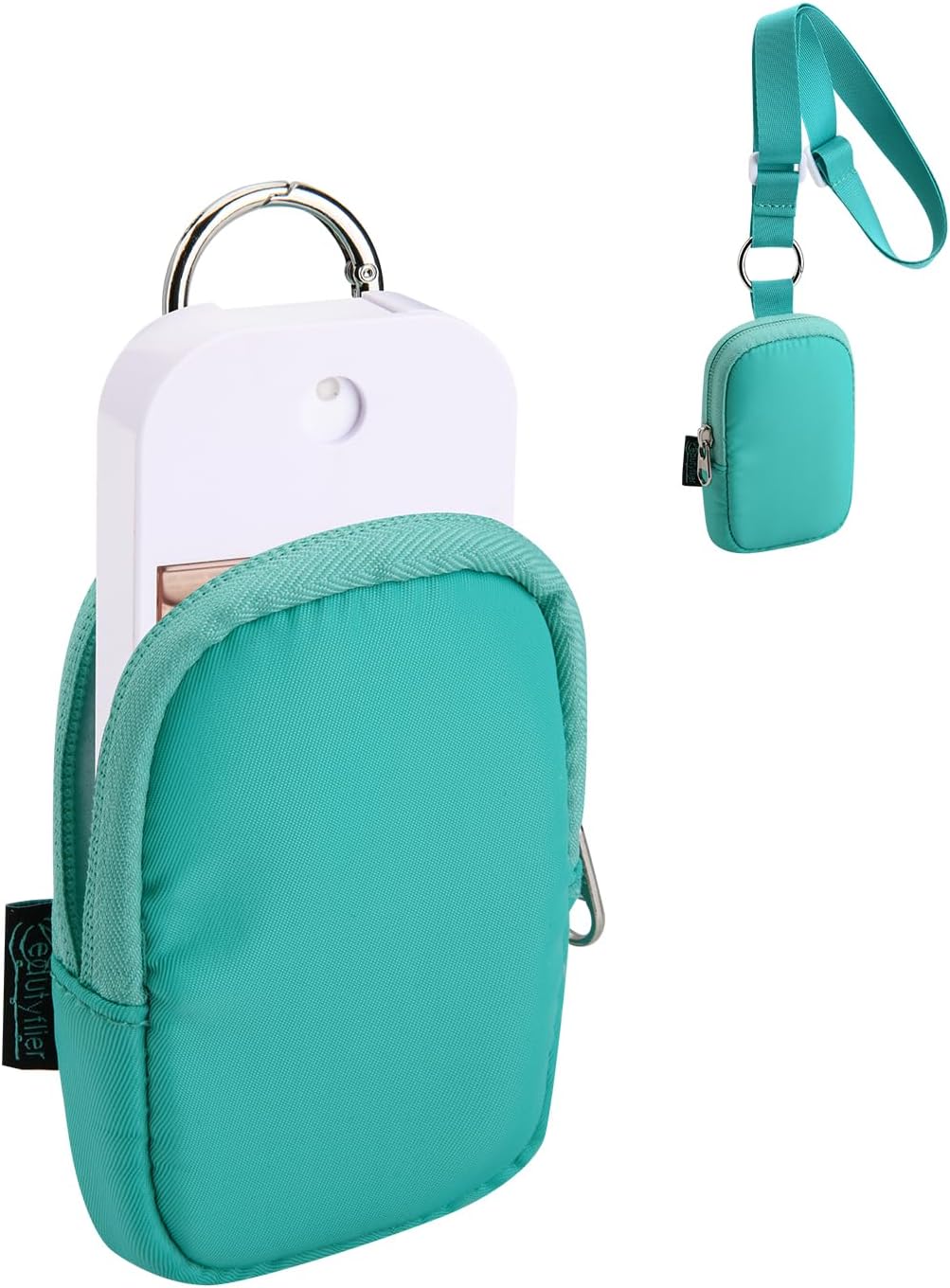 Estuche spray desinfectante bolsillo con cremallera y correa