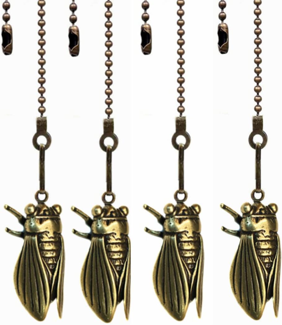 Juego 4 cadenas ventilador 12pulg dije cigarras vintage