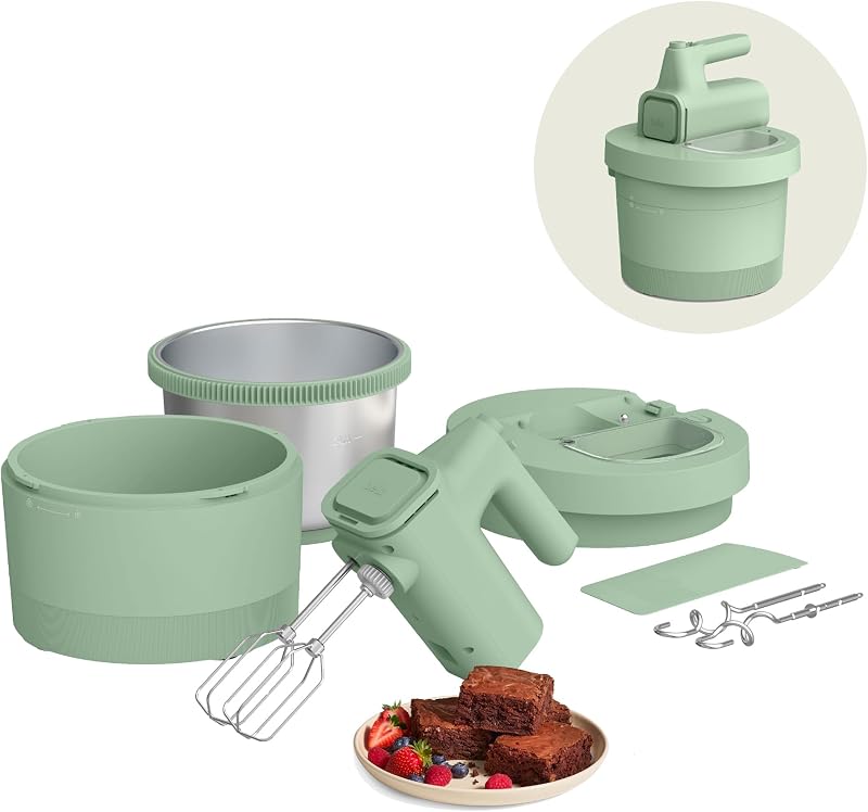 Batidora 2en1 3.5qt 200W con tazón y accesorios Seaglass