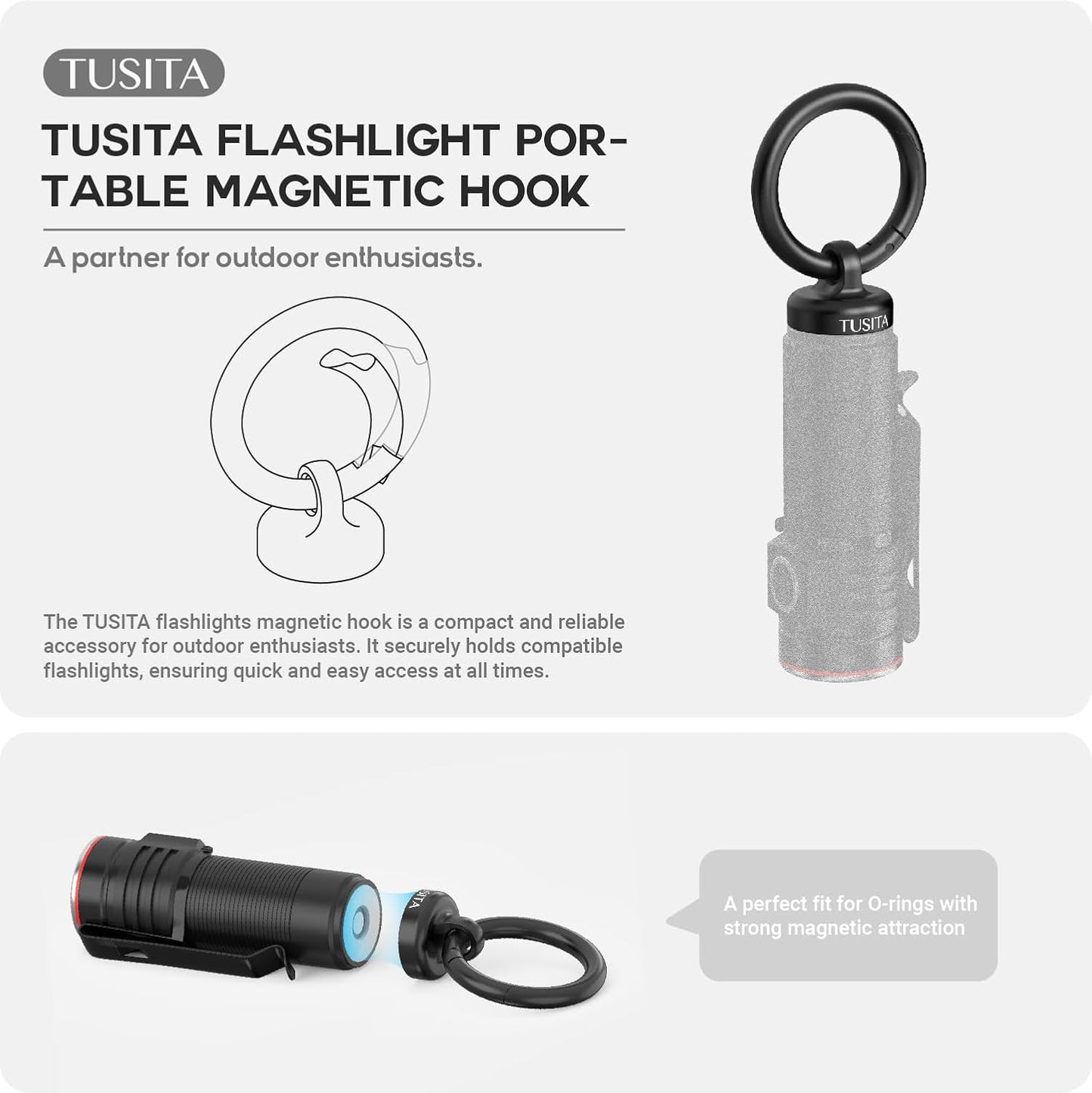 Gancho magnético compat. linternas Olight NEBO pack 2