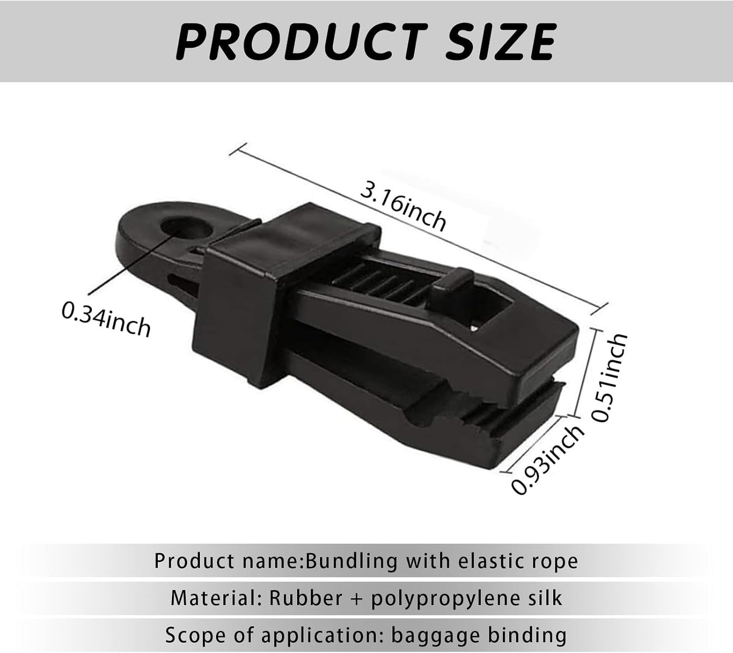 6 Pzas Cubiertas Viento Auto Elásticas con Clip