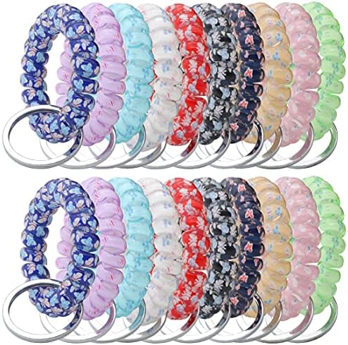 20 Llaveros Plástico Estirables Resorte Muñeca Espiral
