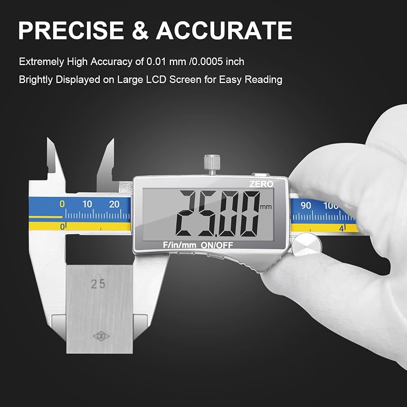 Calibrador digital acero inox pantalla LCD grande