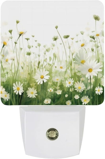 Luz nocturna de flores con sensores automáticos para dormitorio