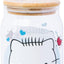 2 Vases Vidrio Hello Kitty Purpurina Tapa Bambú Popote 16oz