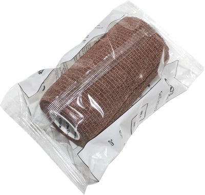 Vendaje cohesivo látex 4x5yd para deportes 6 rollos marrón