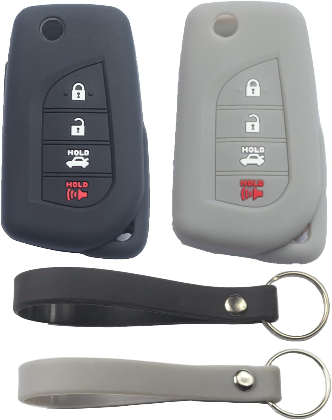 2 Fundas Silicona Llavero Inteligente Comp Toyota Corolla