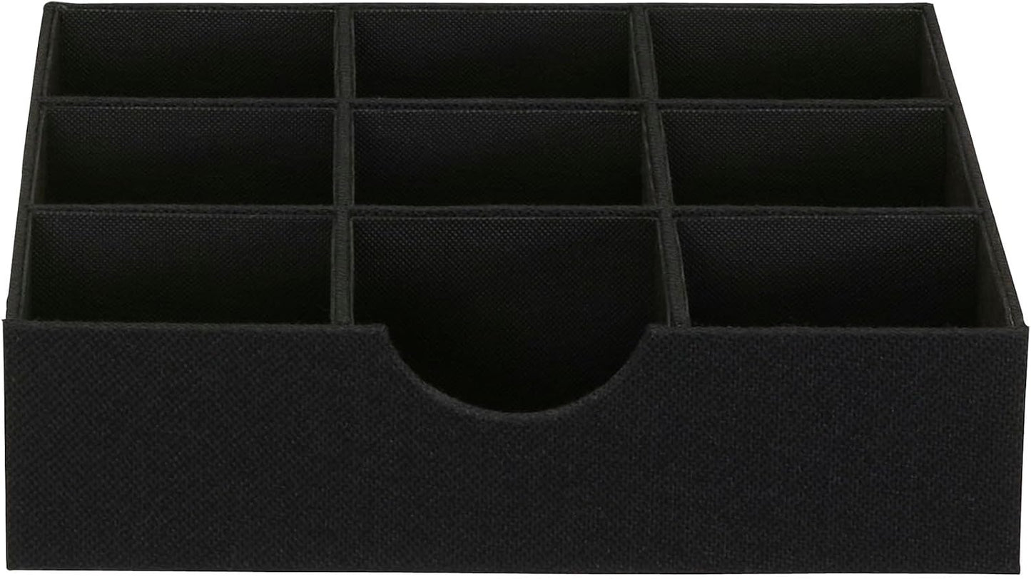 Bandeja organiz. cajones 9 compart. tela negro set 2
