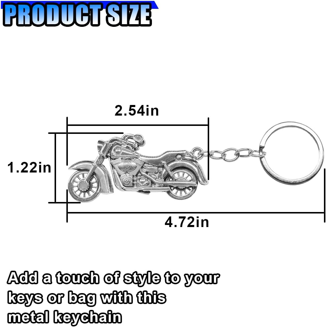 Llavero metal motocicleta 3D plateado