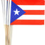Mini banderas mano Puerto Rico poste madera 12 pzas